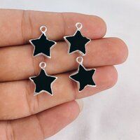 Star Shape Gemstone Size 10mm Silver Electroplated Pendant