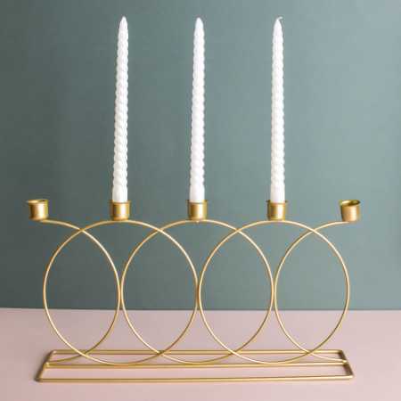 Gold Round Iron Candle Stand