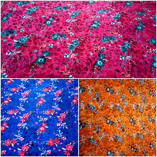 Allover Floral Printed Velvet Fabric