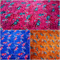 Allover Floral Printed Velvet Fabric
