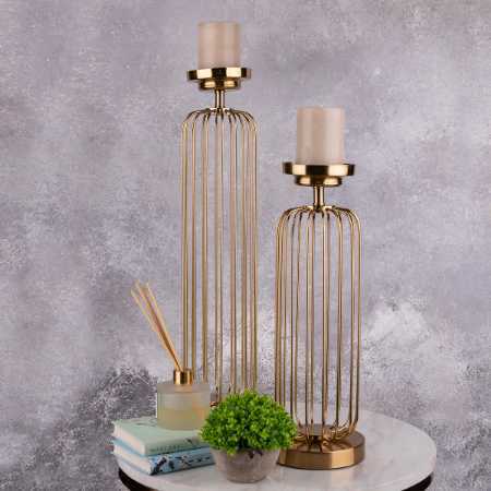 Golden Color Candle Holder Stand