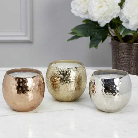 Silver Hammered Candle Cups