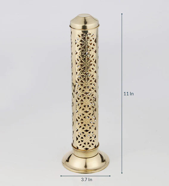 Brass Incense Stick Holder Agarbatti Stand Golden Color 11 inch