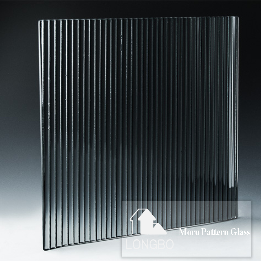 Low-iron Moru pattern fluted glass figured glass 4.5mm 5mm 6mm 8mm 10mm