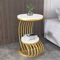 Durable Wrought Iron Table With Marble Top