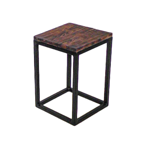 Iron Stool - Durable Iron Frame with Hardwood Seat, Modern Indian Style Accent Seating