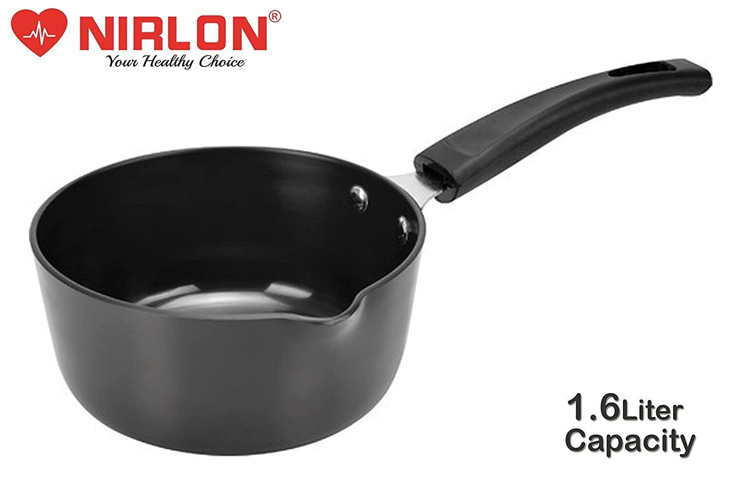 NIRLON Hard Anodized Sauce Pan with Bakelite Handle 1.6 Liter