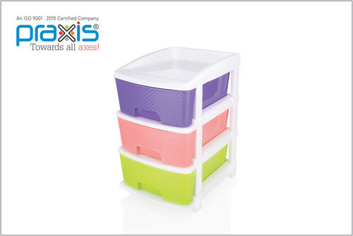 Multicolour 3 Plastic Layer Drawer