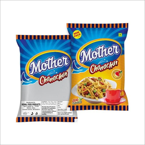Namkeen Packaging Pouch - Plastic Material, Double String Style | Hot Stamping Surface Handling, Ideal for Snack Preservation and Presentation