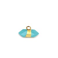 Double Size Pointed Spike Size 12x5mm Gold Electroplated Gemstone Pendant