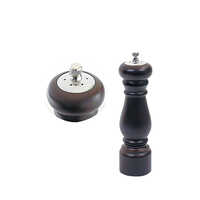 Holar Taiwan Made 2-in-1 Combo Manual Wood Salt Shaker and Pepper Mill Grinder