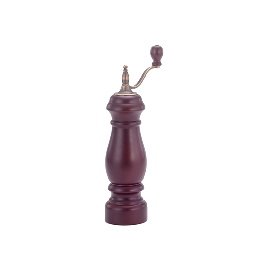 Holar Taiwan Made Cherry Color Antique Style Salt Pepper Grinder with Hand Crank
