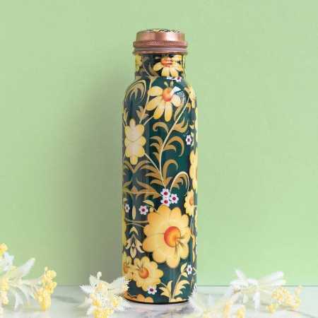 Multicolor Floral Printed Copper Bottle