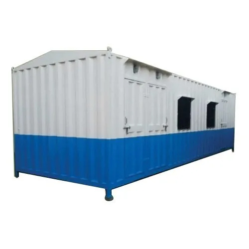 White-Blue Galvanized Iron Portable Cabin