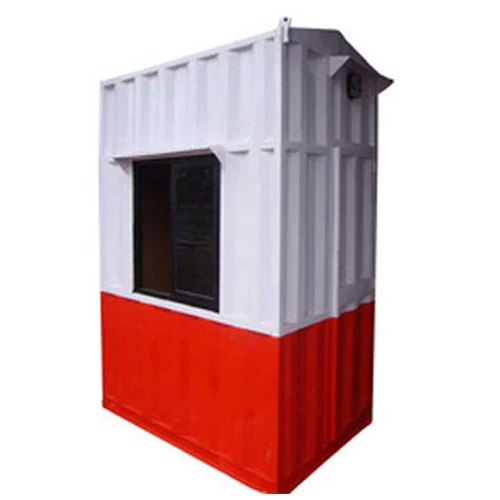White-Red Mild Steel Toll Booth Cabin