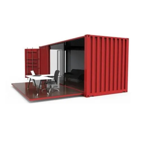Red Mild Steel Portable Office Cabin