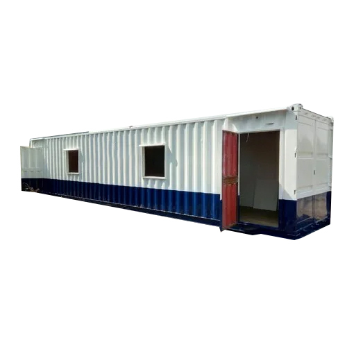White-Blue Portable Building Cabin