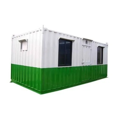 Mild Steel Portable Cabin - Steel Material, White-Green Finish | Ideal for House Use