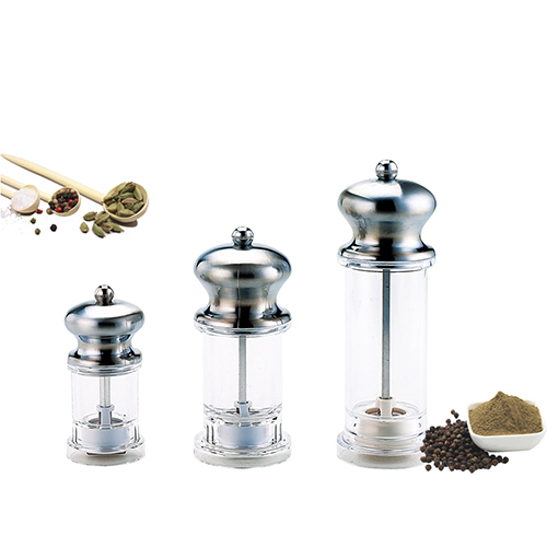 Holar Taiwan Made 4 H 5 H Sold Salt Pepper Grinder with Clear Acrylic Body