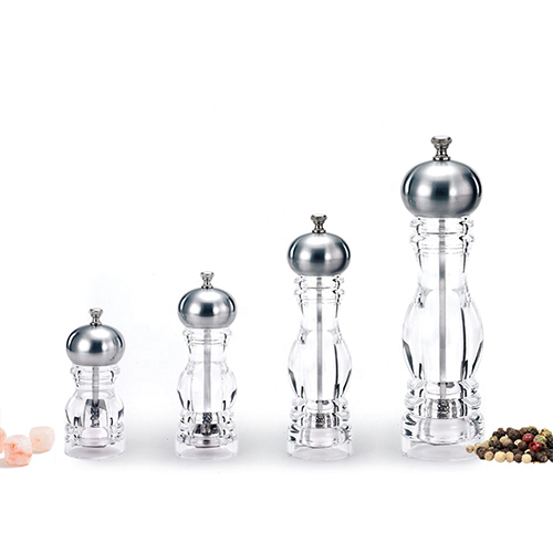 Holar Taiwan Made Clear Body Pepper Grinder with Metal Lid