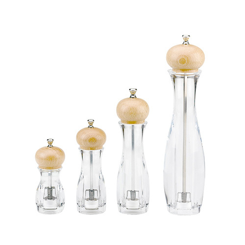 Holar Taiwan Made Clear Pepper Mill with Acrylic And Beech wood top (2)