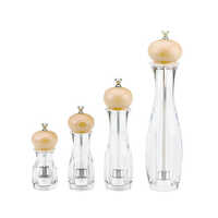 Holar Taiwan Made Clear Pepper Mill with Acrylic And Beech wood top (2)