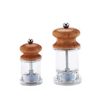 Holar Taiwan Made Clear Pepper Mill with Acrylic And Rubber wood top