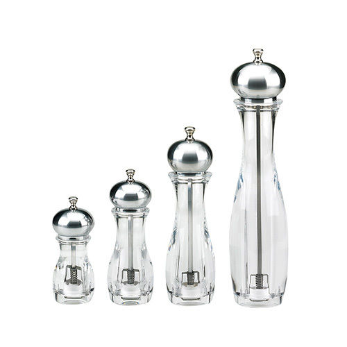 Transparent Holar Taiwan Made Clear Plastic Pepper And Salt Mills Set