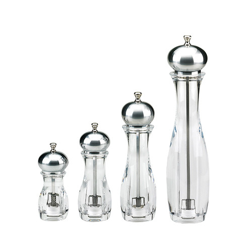 Holar Taiwan Made Clear Plastic Pepper and Salt Mills Set