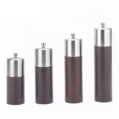 Holar Taiwan Made Brown Wood And Stainless Steel Manual Salt Pepper Grinder