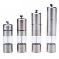 Holar Taiwan Made Stainless Steel Cylinder Salt and Pepper Mills