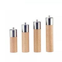Holar Taiwan Made Wood Salt Grinder With Stainless Steel, Wooden Salt Grinder, Stainless Steel Salt Mill,wood & Steel Salt Crusher - Color: Brown