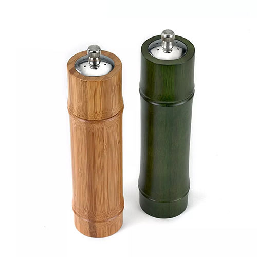 Green & Brown Holar Taiwan Made 2-in-1 Bamboo Salt Shaker And Pepper Mill