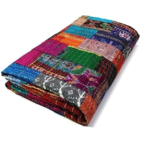Silk Patola Printed Kantha Quilt
