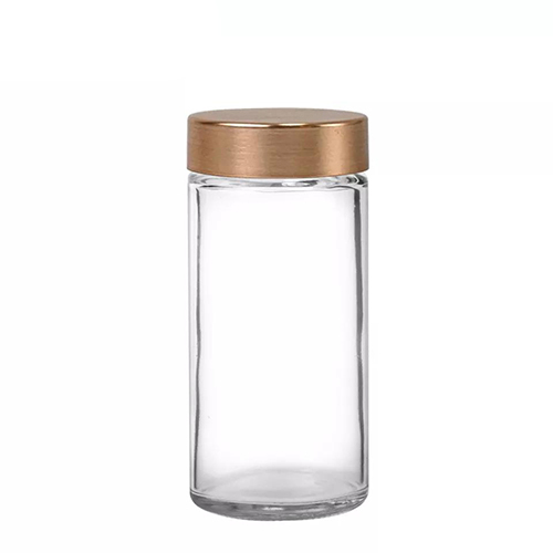 Holar 3.5ounce Empty Glass Spice Jars Set Round Glass Seasoning Shaker