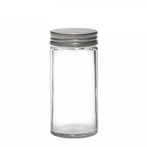 Holar 3.5oz Empty Round Glass Jars Bottles Sets with Silver Metal Lids