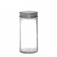 Holar 3.5oz Empty Round Glass Jars Bottles Sets with Silver Metal Lids