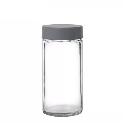 Transparent Holar Empty Round 100Ml Spice Organizer With Shaker Insert Plastic Lid