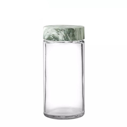 Transparent Holar Glass Empty Round Spice Containers 3.5Oz For Kitchen Pantry Organization