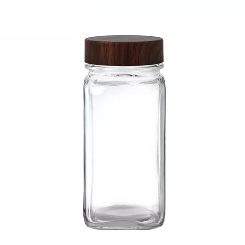 Holar Salt Pepper Seasoning Shaker Jars with Wood Grain Caps