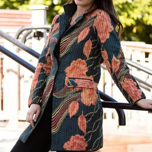 Ladies Printed Kantha Jacket