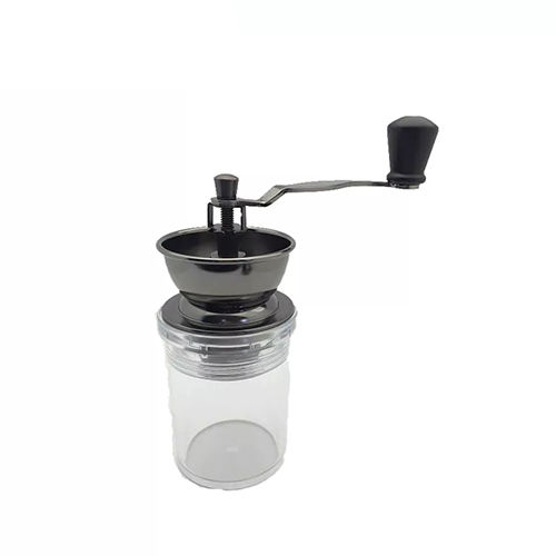 Gray Holar Taiwan Made Manual Coffee Grinder With Clear Acrylic Body And Hand Crank