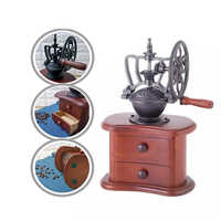 Holar Hand Crank Roller Wooden Vintage Style Manual Coffee Grinder