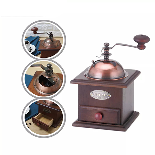 Holar Taiwan Made Hand-crack Roller Coffee Grinder with Rubber Wood