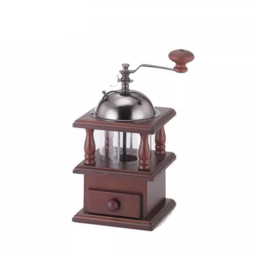 Dark Brown Holar Taiwan Made Wooden Antique Manual Coffee Grinder