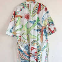 Printed Cotton Kimono Dress - Cotton Material , Vibrant Printed Design For Stylish Comfort