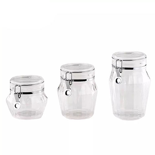 Transparent Holar Taiwan Made All Clear Plastic Food Jar Canister With Acrylic