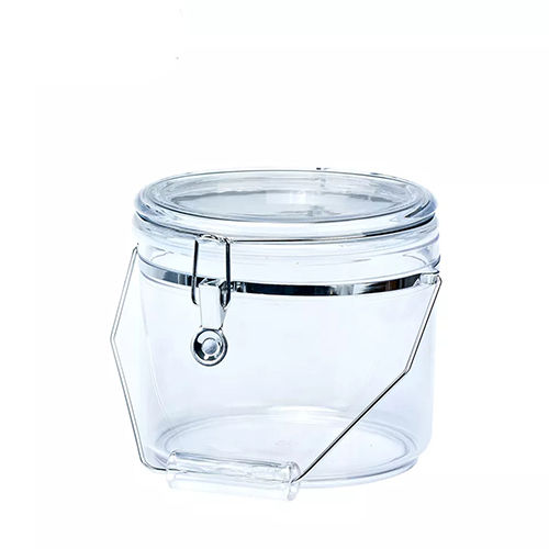 Plastic Holar Taiwan Made Durable Transparent Clamp Canister 120 Oz With Handle