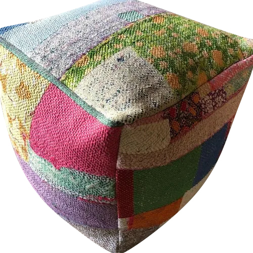 Vintage Kantha Square Sitting Puff