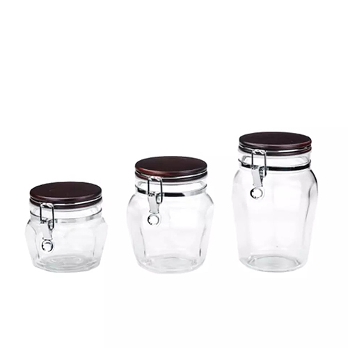 Holar Taiwan Made Clear Acrylic Canister with Wooden Flip-top Lid